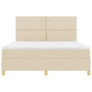 LED Box Spring Bed med hovedgærde Creme 180 x 200 cm Stof