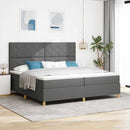LED Box Spring Bed med hovedgærde Mørkegrå 200 x 200 cm Stof