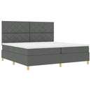 LED Box Spring Bed med hovedgærde Mørkegrå 200 x 200 cm Stof