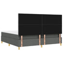 LED Box Spring Bed med hovedgærde Mørkegrå 200 x 200 cm Stof