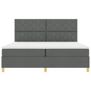 LED Box Spring Bed med hovedgærde Mørkegrå 200 x 200 cm Stof
