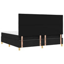LED Box Spring Bed med madras Sort 200 x 200 cm Stof