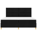 LED Box Spring Bed med madras Sort 200 x 200 cm Stof