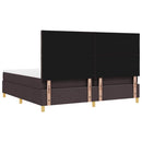 LED Box Spring Bed med madras Mørk Brun 200 x 200 cm Stof