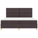 LED Box Spring Bed med madras Mørk Brun 200 x 200 cm Stof