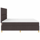 LED Box Spring Bed med madras Mørk Brun 200 x 200 cm Stof