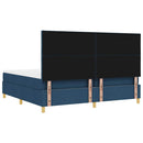 LED Box Spring Bed med madras Blå 200 x 200 cm Stof