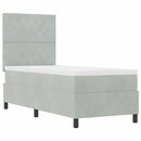 LED Box Spring Bed med madras Lysegrå 80 x 200 cm Stof