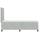 LED Box Spring Bed med madras Lysegrå 80 x 200 cm Stof