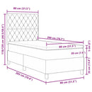 LED Box Spring Bed med madras Lysegrå 80 x 200 cm Stof