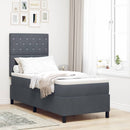 LED Box Spring Bed med madras Mørkegrå 80 x 200 cm Stof