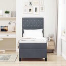 LED Box Spring Bed med madras Mørkegrå 80 x 200 cm Stof