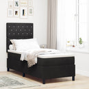 LED Box Spring Bed med madras Sort 80 x 200 cm Fløjl