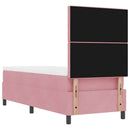 LED Box Spring Bed med madras Lyserød 80 x 200 cm Fløjl