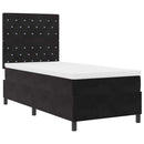 LED Box Spring Bed med madras Sort 90 x 190 cm Stof