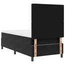 LED Box Spring Bed med madras Sort 90 x 190 cm Stof