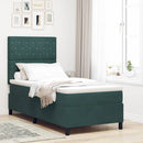 LED Box Spring Bed med madras Mørkegrøn 90 x 190 cm Fløjl