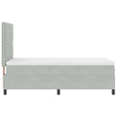 LED Box Spring Bed med madras Lysegrå 90 x 200 cm Fløjl