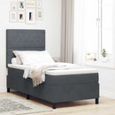 LED Box Spring Bed med madras Mørkegrå 100 x 200 cm Fløjl