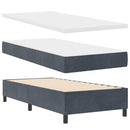 LED Box Spring Bed med madras Mørkegrå 100 x 200 cm Fløjl