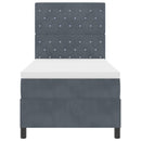 LED Box Spring Bed med madras Mørkegrå 100 x 200 cm Fløjl