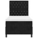 LED Box Spring Bed med madras Sort 100 x 200 cm Fløjl