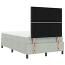 LED Box Spring Bed med madras Lysegrå 120 x 190 cm Fløjl