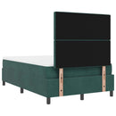 LED Box Spring Bed med madras Mørkegrøn 120 x 190 cm Fløjl