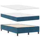 LED Box Spring Bed med madras Mørk blå 120 x 190 cm Fløjl