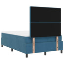 LED Box Spring Bed med madras Mørk blå 120 x 190 cm Fløjl