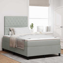 LED Box Spring Bed med madras Lysegrå 120 x 200 cm Fløjl