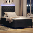 LED Box Spring Bed med madras Sort 120 x 200 cm Fløjl