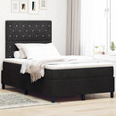 LED Box Spring Bed med madras Sort 120 x 200 cm Fløjl