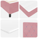 LED Box Spring Bed med madras Lyserød 140 x 190 cm Fløjl