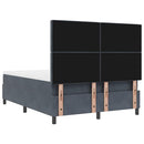 LED Box Spring Bed med madras Mørkegrå 140 x 200 cm Fløjl