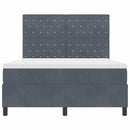 LED Box Spring Bed med madras Mørkegrå 140 x 200 cm Fløjl