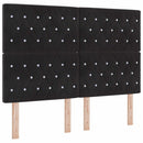LED Box Spring Bed med madras Sort 160 x 200 cm Fløjl