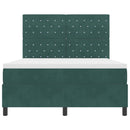 LED Box Spring Bed med madras Mørkegrøn 160 x 200 cm Fløjl