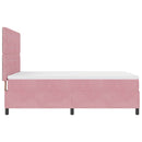 LED Box Spring Bed med madras Lyserød 160 x 200 cm Fløjl