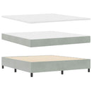LED Box Spring Bed med madras Lysegrå 180 x 200 cm Fløjl