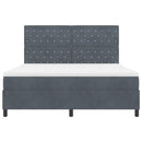 LED Box Spring Bed med madras Mørkegrå 180 x 200 cm Fløjl