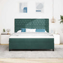 LED Box Spring Bed med madras Mørkegrøn 180 x 200 cm Fløjl