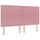 LED Box Spring Bed med madras Lyserød 180 x 200 cm Fløjl