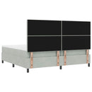 LED Box Spring Bed med madras Lysegrå 200 x 200 cm Fløjl