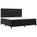 LED Box Spring Bed med madras Sort 200 x 200 cm Fløjl