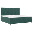 LED Box Spring Bed med madras Mørkegrøn 200 x 200 cm Fløjl