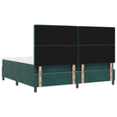 LED Box Spring Bed med madras Mørkegrøn 200 x 200 cm Fløjl