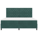 LED Box Spring Bed med madras Mørkegrøn 200 x 200 cm Fløjl