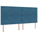 LED Box Spring Bed med madras Mørk blå 200 x 200 cm Fløjl
