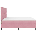 LED Box Spring Bed med madras Lyserød 200 x 200 cm Fløjl